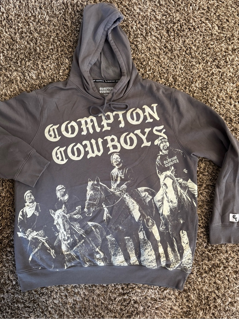 Hybrid Apparel Compton Cowboys Charcoal Gray Graphic Hoodie